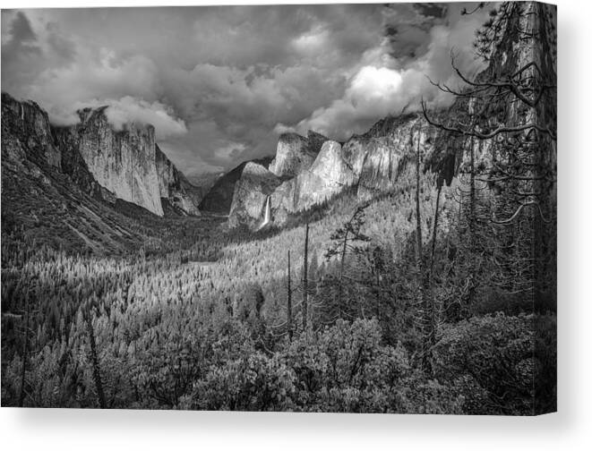 Amazing Canvas Print featuring the photograph Ansel Adams inspired Yosemite Tunnel View by Scott McGuire