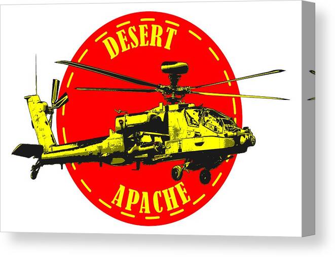 Apache Canvas Print featuring the digital art Apache on Desert by Piotr Dulski