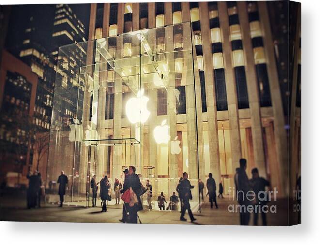 Apple Canvas Print featuring the photograph Apple glass by HELGE Art Gallery