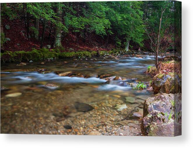 Long Exposure Canvas Print featuring the photograph April Morning at Coxing Kill 2018 I by Jeff Severson