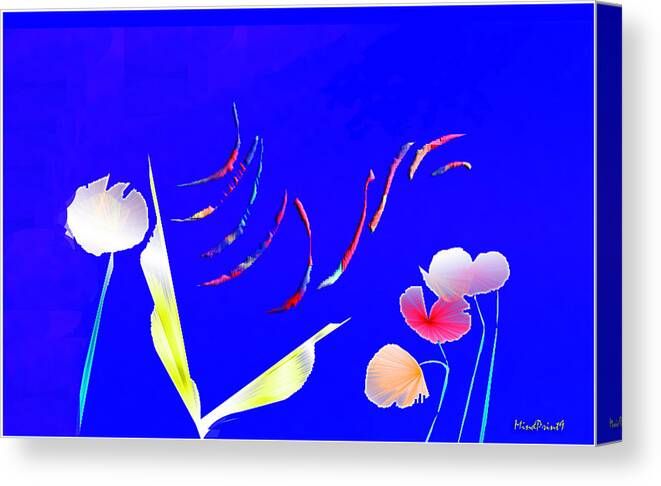 Flowers Canvas Print featuring the digital art Aqua Flora by Asok Mukhopadhyay