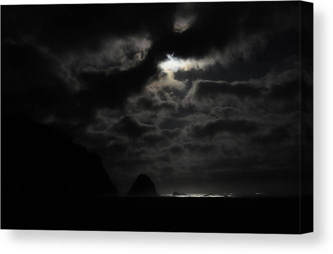 Tide Canvas Print featuring the photograph Arch Cape Night by Pelo Blanco Photo