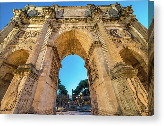 Arch Of Constantine Canvas Print featuring the digital art Arch Of Constantine by Super Lovely