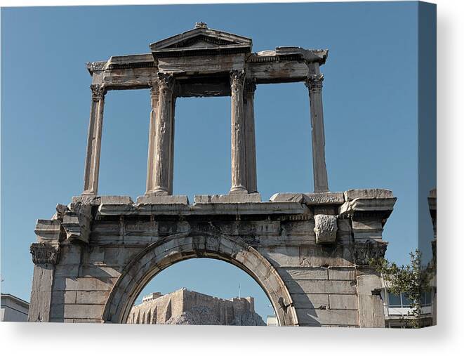 Fallen Canvas Print featuring the photograph Arch of Hadrian by Travis Rogers