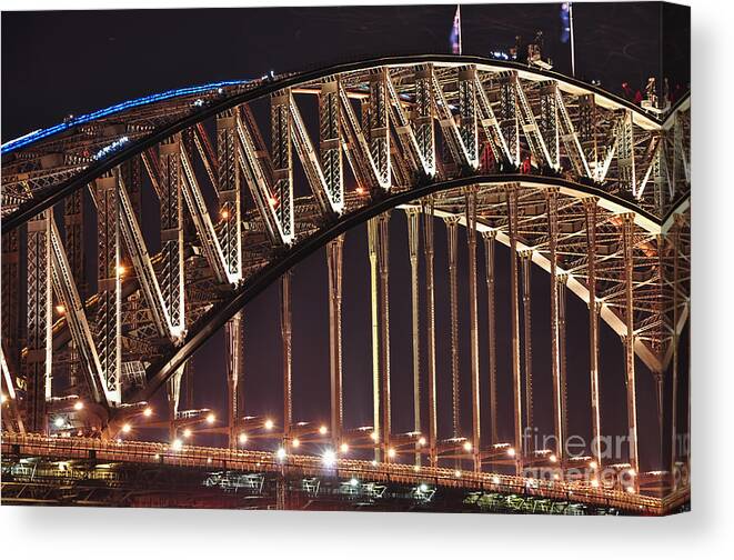 Photography Canvas Print featuring the photograph Arch of Harbour Bridge by Kaye Menner by Kaye Menner