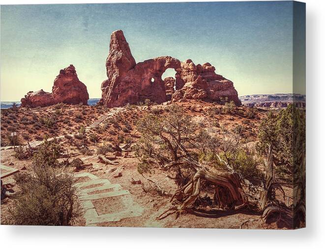 Landscape Canvas Print featuring the photograph Arch on a Rise by John M Bailey