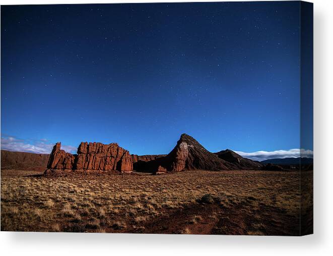 Arizona Canvas Print featuring the photograph Arizona Landscape at Night by Todd Aaron