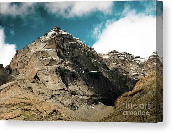 Tibet Canvas Print featuring the photograph Around Holy Kailas Himalayas Tibet Yantra.lv by Raimond Klavins