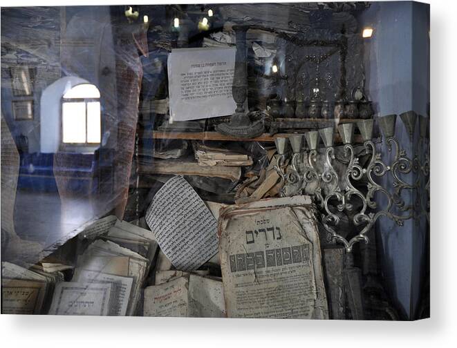 Photogrphy Canvas Print featuring the photograph At the old tample of Safed by Dubi Roman