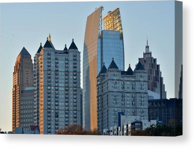 Atlanta Canvas Print featuring the photograph Atlanta Towers by Frozen in Time Fine Art Photography