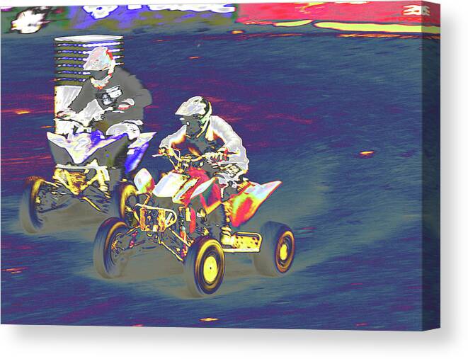 Sports Canvas Print featuring the photograph ATV Racing by Karol Livote