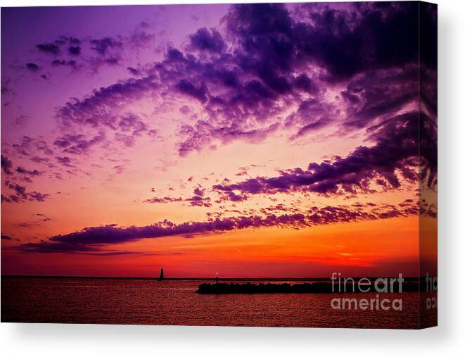 Ludington Michigan Canvas Print featuring the photograph August Night by Randall Cogle