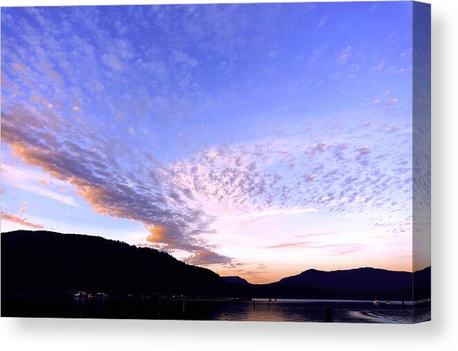 Landscape Canvas Print featuring the photograph August Sunset 3 by Wayne Enslow
