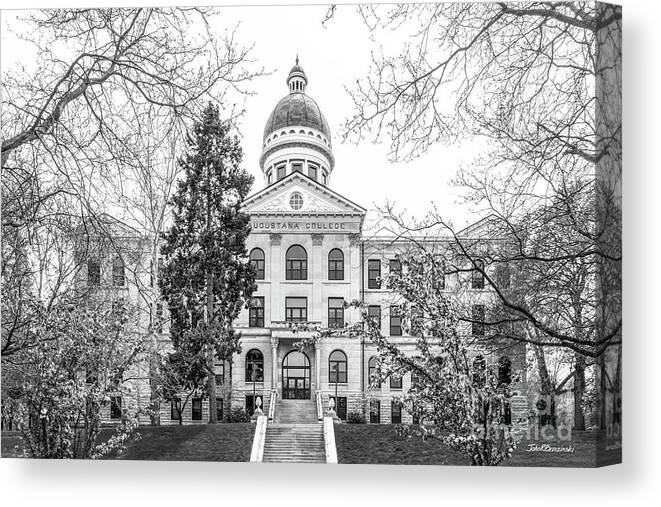 Augustana College Canvas Print featuring the photograph Augustana College Old Main Classic by University Icons