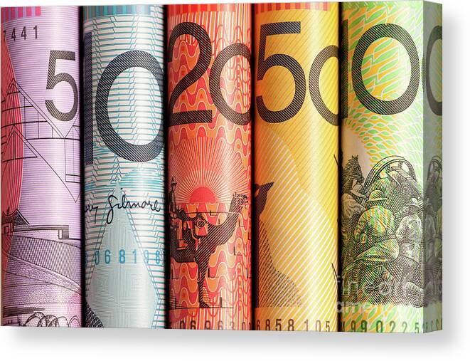 Rolled Canvas Print featuring the photograph Aussie Dollars 05 by Rick Piper Photography