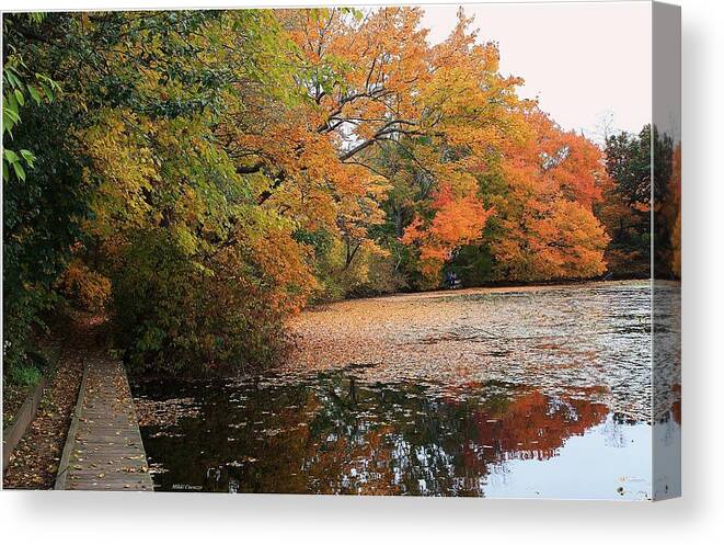 Autumn Canvas Print featuring the photograph Autumn at the Lake by Mikki Cucuzzo