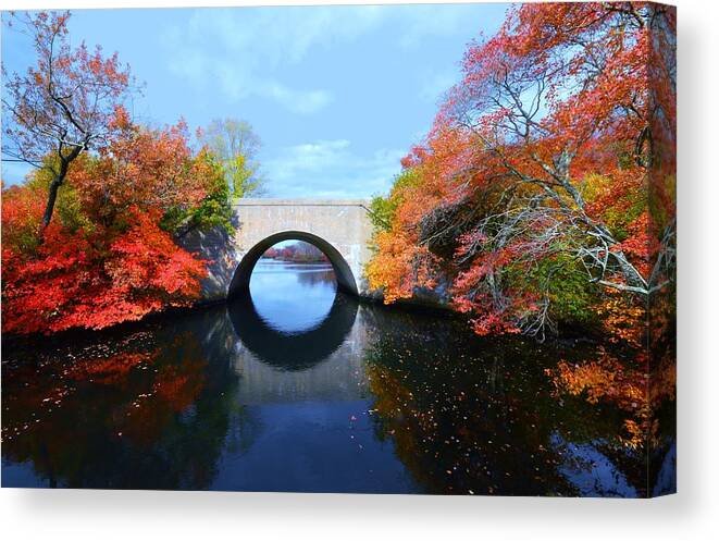 Wertheim National Park Canvas Print featuring the photograph Autumn Bridge by Stacie Siemsen