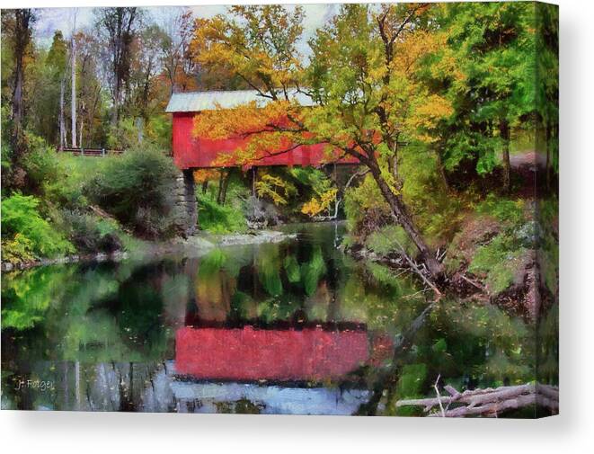 #jefffolger Canvas Print featuring the photograph Autumn Colors over Slaughterhouse. by Jeff Folger