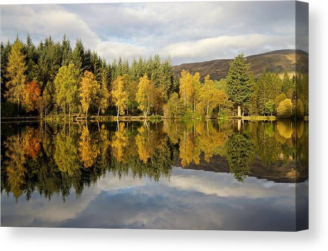 Glencoe Canvas Print featuring the photograph Autumn Colours at Glencoe Lochan by Stephen Taylor