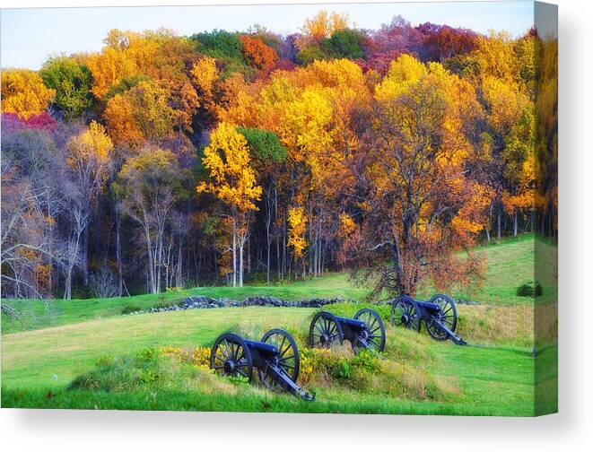 Cannon Canvas Print featuring the photograph Autumn Guns by Bill Cannon