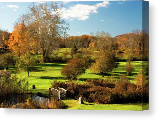 New Jersey Canvas Print featuring the photograph Autumn in the Park by Nancy De Flon