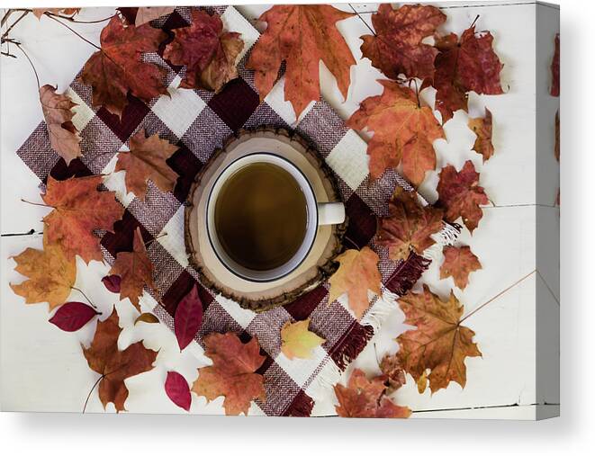 Tea Canvas Print featuring the photograph Autumn Tea Time by Kim Hojnacki