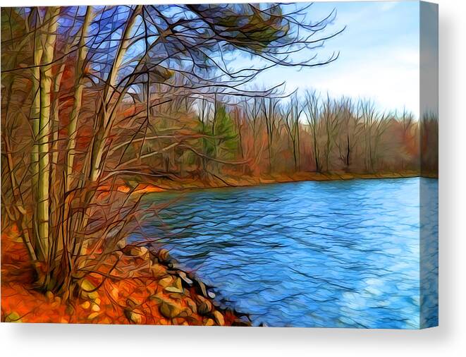 Digital Painting Canvas Print featuring the digital art Autumn Whisper 2 by Lilia S