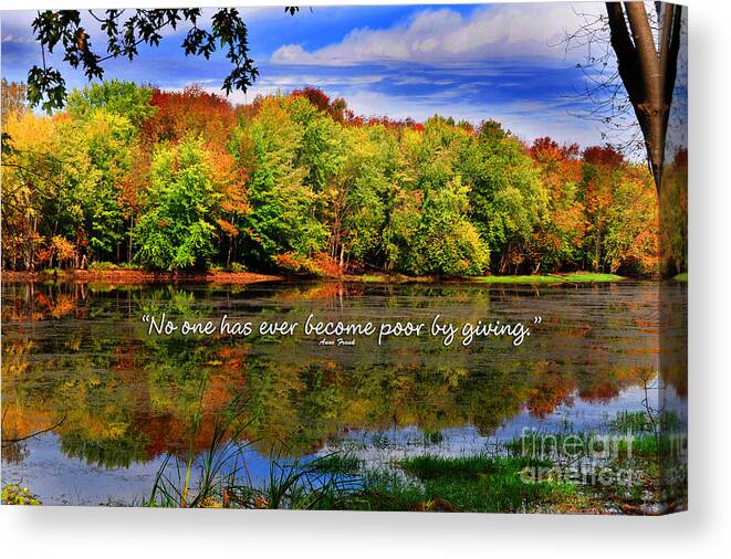 Dianeberry Canvas Print featuring the photograph Autumn Wonders Giving by Diane E Berry