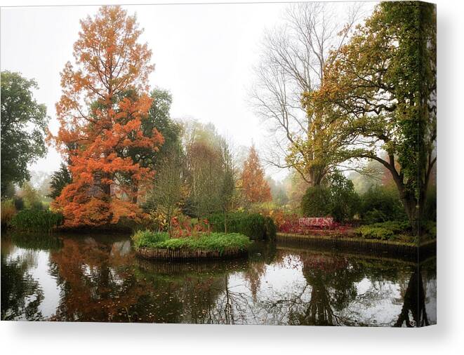 Landscape Canvas Print featuring the photograph Autumnal Mists 2 by Shirley Mitchell