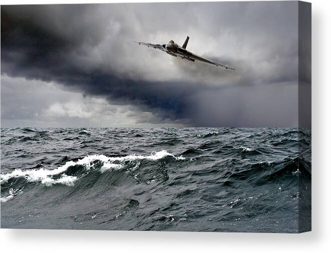 Avro Vulcan Canvas Print featuring the photograph Avro Vulcan Black Buck One Atlantic attack run by Gary Eason