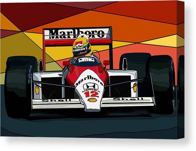 valley Bore born Ayrton Senna - McLaren Honda MP4/4 Canvas Print / Canvas Art by Valentin  Domovic - Pixels Canvas Prints