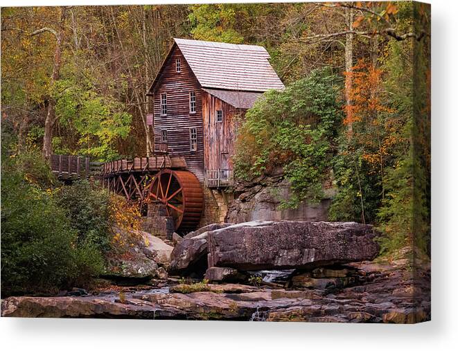 Babcock State Park Canvas Print featuring the photograph Babcock Mill 6 47 52 by Joe Kopp