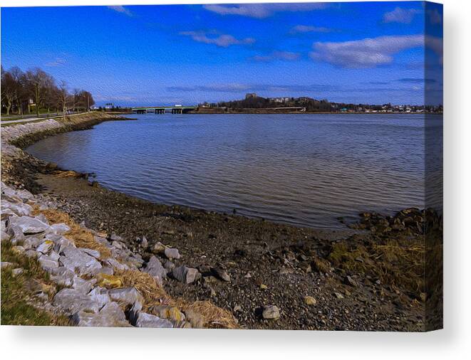 Mark Myhaver Canvas Print featuring the photograph Back Cove Afternoon-Oil by Mark Myhaver