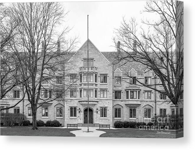 Ball State University Canvas Print featuring the photograph Ball State University Elliott Hall by University Icons