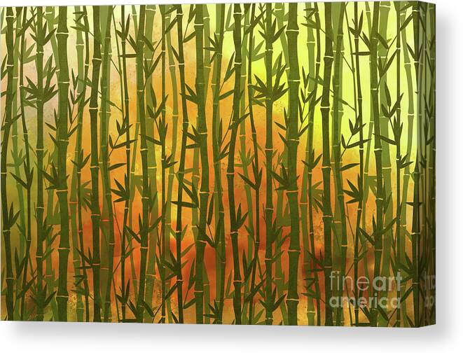 Background Canvas Print featuring the digital art Bamboo Forest by Peter Awax