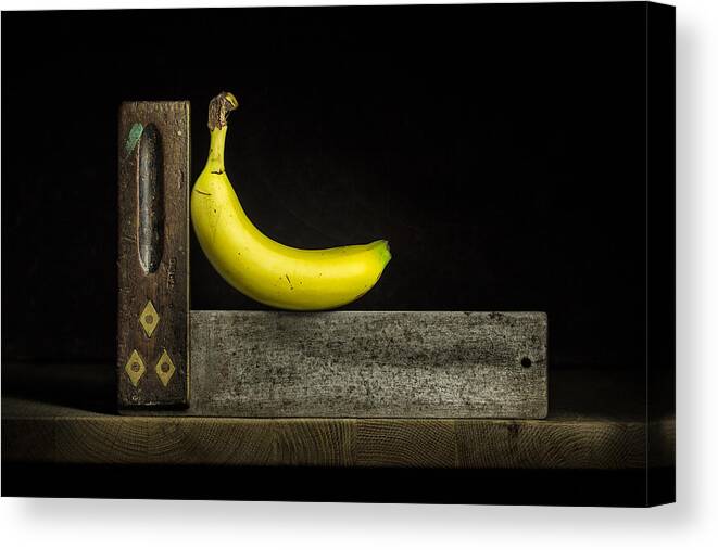 Banana Canvas Print featuring the photograph Bananas ain't square by Nigel R Bell