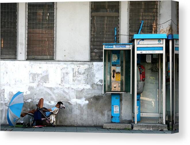 Bangkok Canvas Print featuring the photograph Bangkok Blues by Kreddible Trout