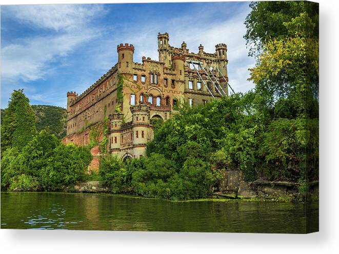 Hudson Valley Canvas Print featuring the photograph Bannerman Castle on the Hudson River by John Morzen