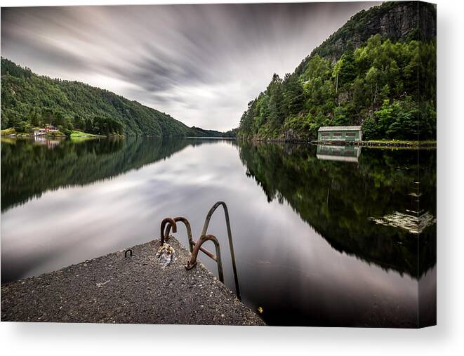 Clouds Canvas Print featuring the photograph Barkavika - Hordaland, Norway - Landscape, travel photography by Giuseppe Milo