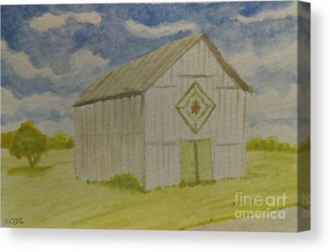 Barn Canvas Print featuring the painting Barn Quilt by Stacy C Bottoms