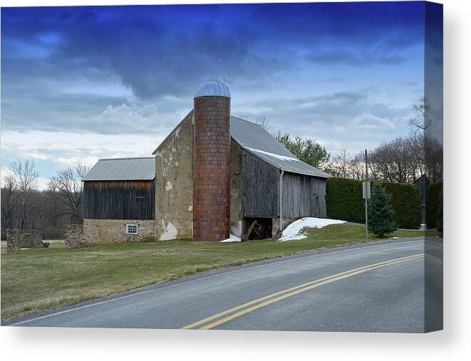 Landscape Canvas Print featuring the photograph Barns and Country by Paul Ross