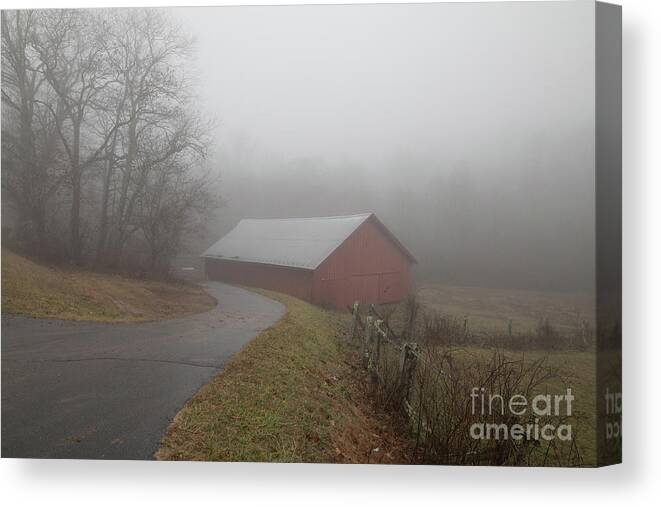 Fog Canvas Print featuring the photograph Barnyard Fog by Robert Loe