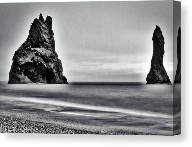 Beach Canvas Print featuring the photograph Basalt Sea Stack - Iceland by Stuart Litoff