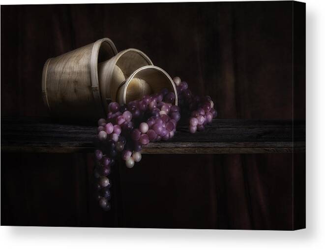 Baskets Canvas Print featuring the photograph Basket of Grapes Still Life by Tom Mc Nemar