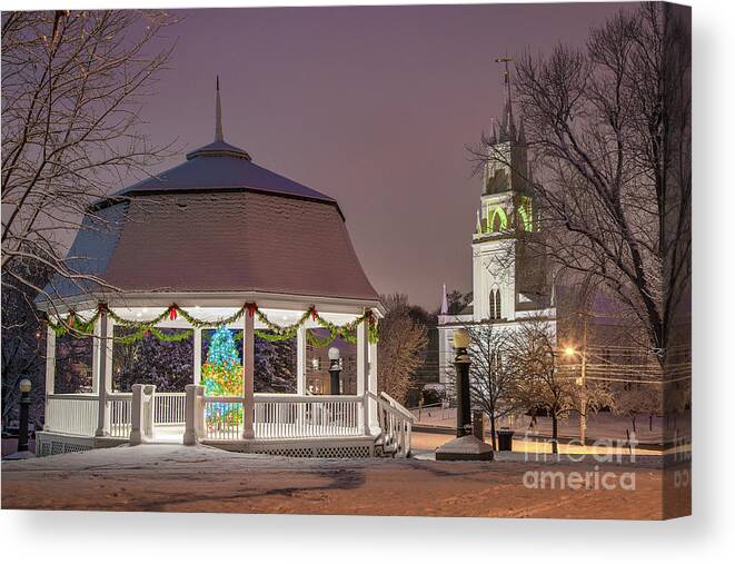 Architecture Canvas Print featuring the photograph Bath Maine Christmas by Benjamin Williamson