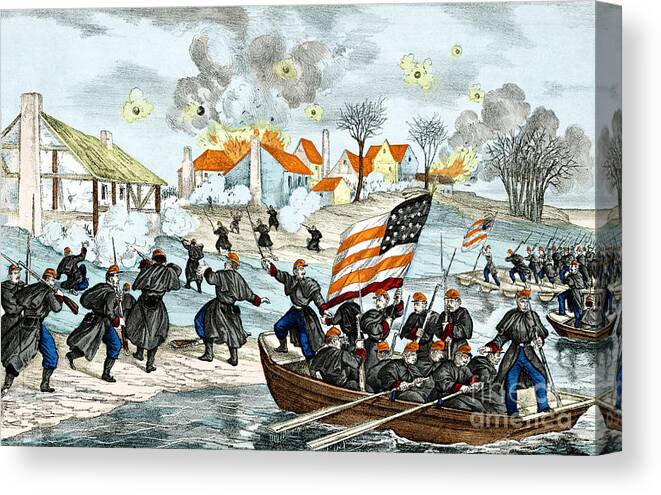 Military Canvas Print featuring the photograph Battle Of Fredericksburg, 1862 by Science Source