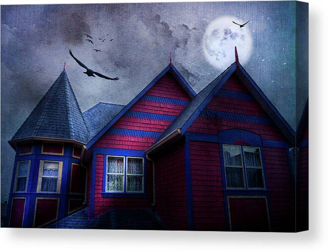 Moon Canvas Print featuring the photograph St Paul St West by Theresa Tahara
