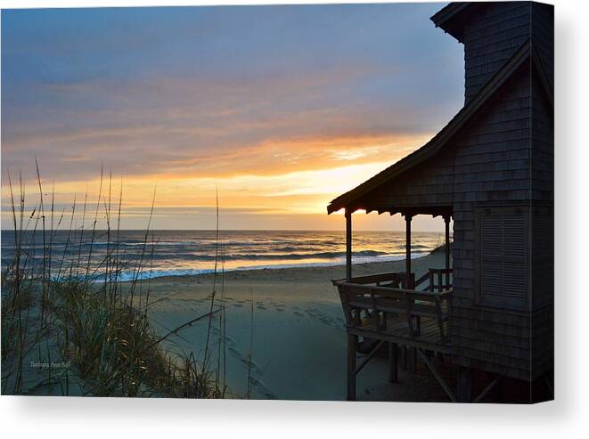 Nags Head Cottage Canvas Print featuring the photograph Beach Cottage Sunrise by Barbara Ann Bell