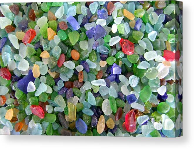 Sea Glass Canvas Print featuring the photograph Beach Glass Mix by Mary Deal