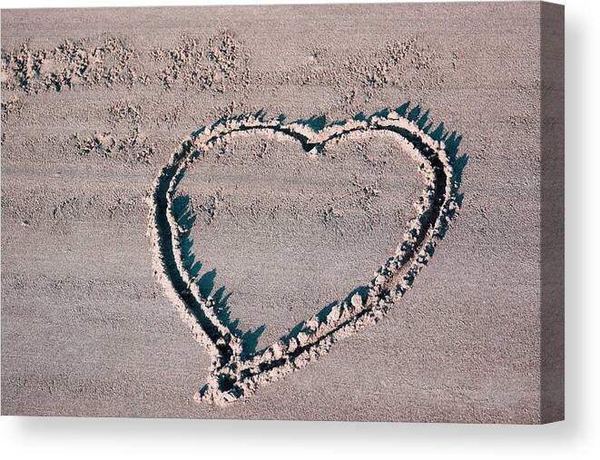 Heart Canvas Print featuring the photograph Beach Heart by Lawrence S Richardson Jr